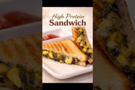 Healthy Palak Corn Sandwich | Gym Diet Recipe in 10 Minutes #shorts #palakcorn #sandwich #recipe