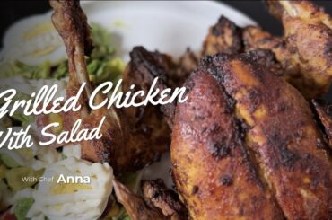 Grilled Chicken with Salad | Healthy Weight Loss Recipe by Gambian Chef