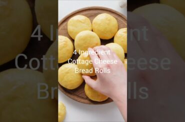4 Ingredient Cottage Cheese Bread Rolls! Soft, chewy, high protein, low carb and keto-friendly.