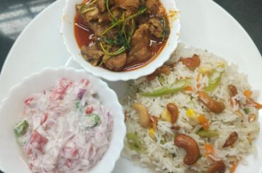 Delicious chickenPulav with Curry & Fresh Salad | Easy Homemade Recipe