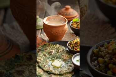 Green Palak Roti | Tasty & Healthy Breakfast Recipe #ytshorts #indianfood #shorts #comedyshorts