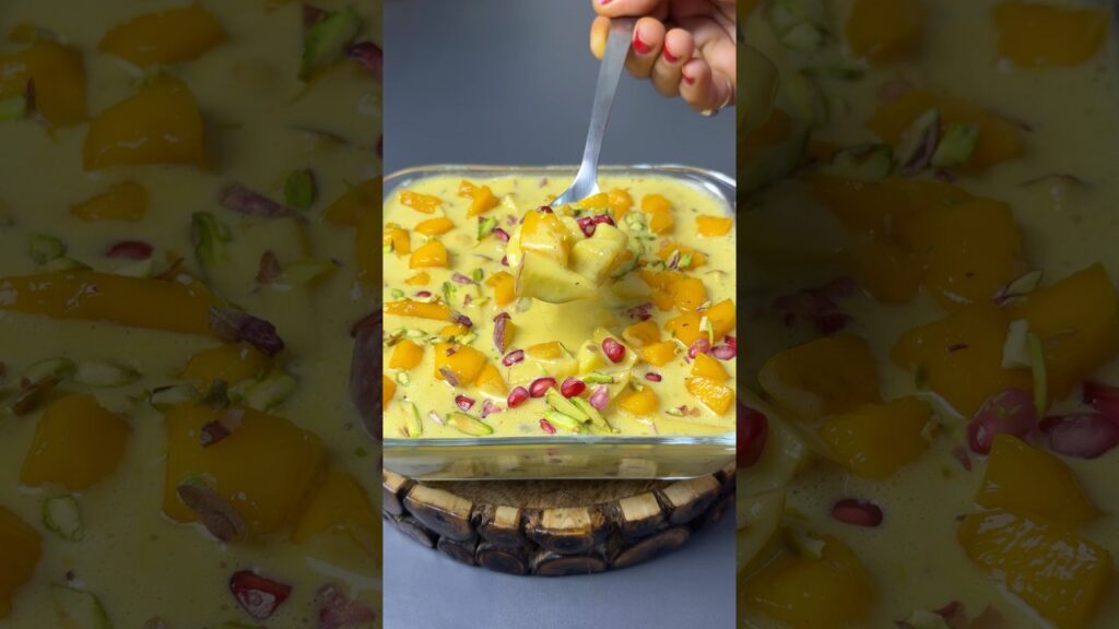 Day 08/21 Healthy Recipes (Mango Fruit Custard) #shortsfeed #shorts #viral #custard  #dessert