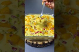 Day 08/21 Healthy Recipes (Mango Fruit Custard) #shortsfeed #shorts #viral #custard  #dessert