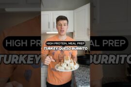 Turkey Queso Burrito High Protein Meal Prep Recipe #shorts