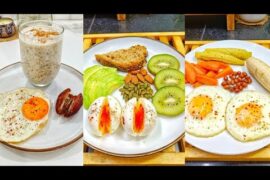 6 Different healthy & high protein breakfast ideas.