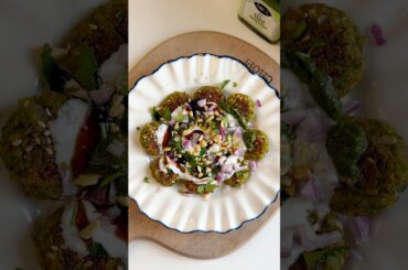Matar Paneer Tikki Chaat banane ki recipe | Healthy High Protein Snack #recipe #shorts