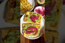 Rethinking Avocado toast! Use TOFU WAFFLES for a high-protein lunch or snack. Easy, simple, healthy.