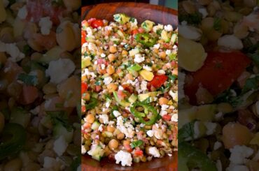 Easy Lentil Chickpea Salad Recipe (Ensalada de Lentejas y Garbanzos) #shorts