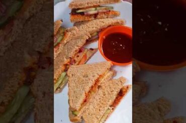 vegetable sandwich recipe | Instant breakfast without gas | sandwich recipe without fire #shorts