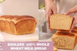 100% Wholewheat Milk Bread | Soft, Moist & No Maida Bread Recipe | Eggless Homemade Bread