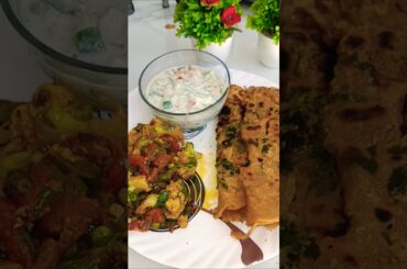 Healthy salad with lachcha paratha Mixveg brekfast recipe #shorts #recipe #viralvideo #food