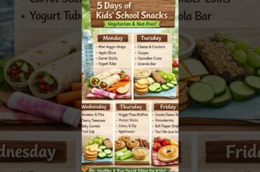 5 Days Healthy School Snacks for Kids | Vegetarian & Nut-Free Ideas #childrensnutrition #superhealth