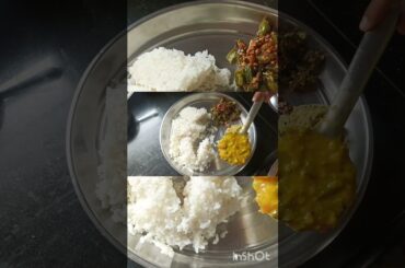 healthy meal plate#/ lunch aakukura pappu#/, kobbari chatny, bendakay fry#/yt shorts