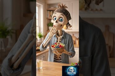 Healthy snack recipes explained by skeleton babaii #shortvideo #viral #reels #skeleton