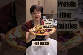 Fish Tacos! Lots of food, high protein, high fiber, low calorie! #fishtacos #tacotuesday