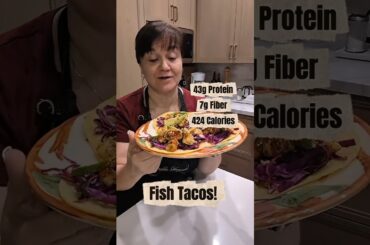 Fish Tacos! Lots of food, high protein, high fiber, low calorie! #fishtacos #tacotuesday