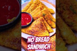 Breadless Sandwich Recipe | High Protein Healthy Snack - Instant Protein Packed Veg Snack #shorts