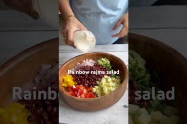 Rainbow Rajma Salad | High Protein Desi Bowl with Veggies n creamy dressing #cleaneating #saladlove