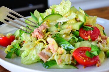 Cucumber Salad Recipe. A Light and Healthy Dinner Salad with Fresh Cucumbers.