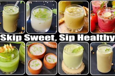 8 NO SUGAR Gut-Friendly Savoury Summer Drinks | Healthy Drinks Recipe | Refreshing Probiotic Drinks