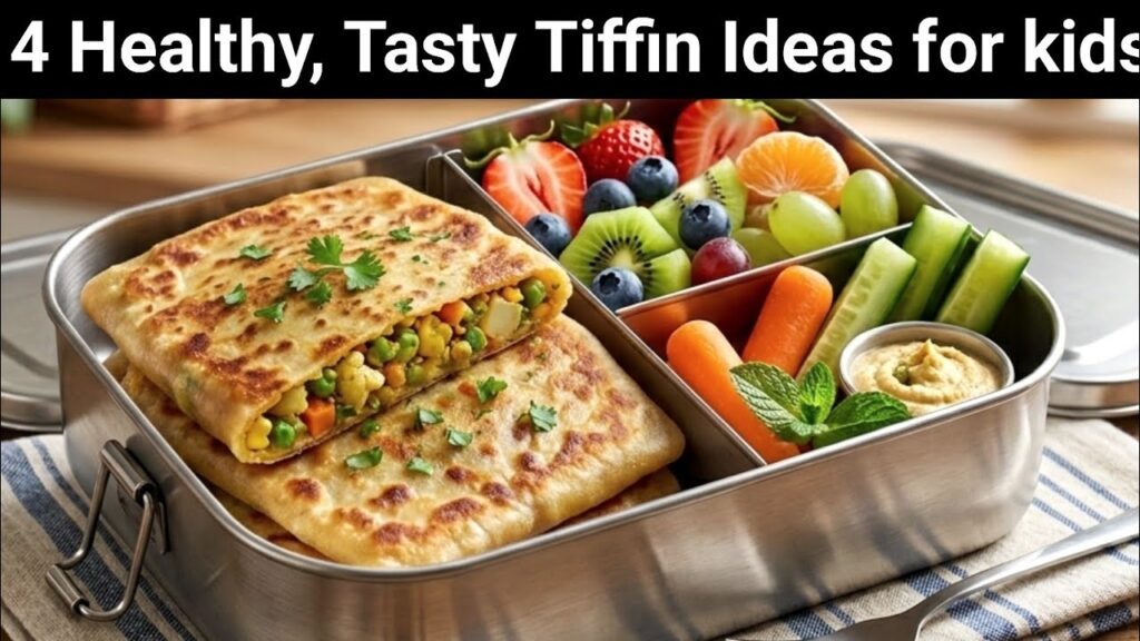 4 Quick and Healthy Tiffin Ideas for kids | Breakfast Recipes | Lunchbox Recipes | Tiffin Recipes