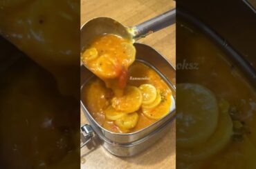Lunch Recipe:Rice n Mulangi Sambar | chicken fry n fruit #shortsfeed #lunchideas #lunchbox