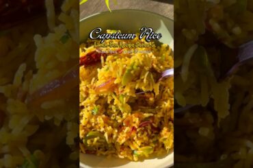 Capsicum Rice Recipe | Quick & Easy Lunch Box Recipe | Indian Tiffin Recipe