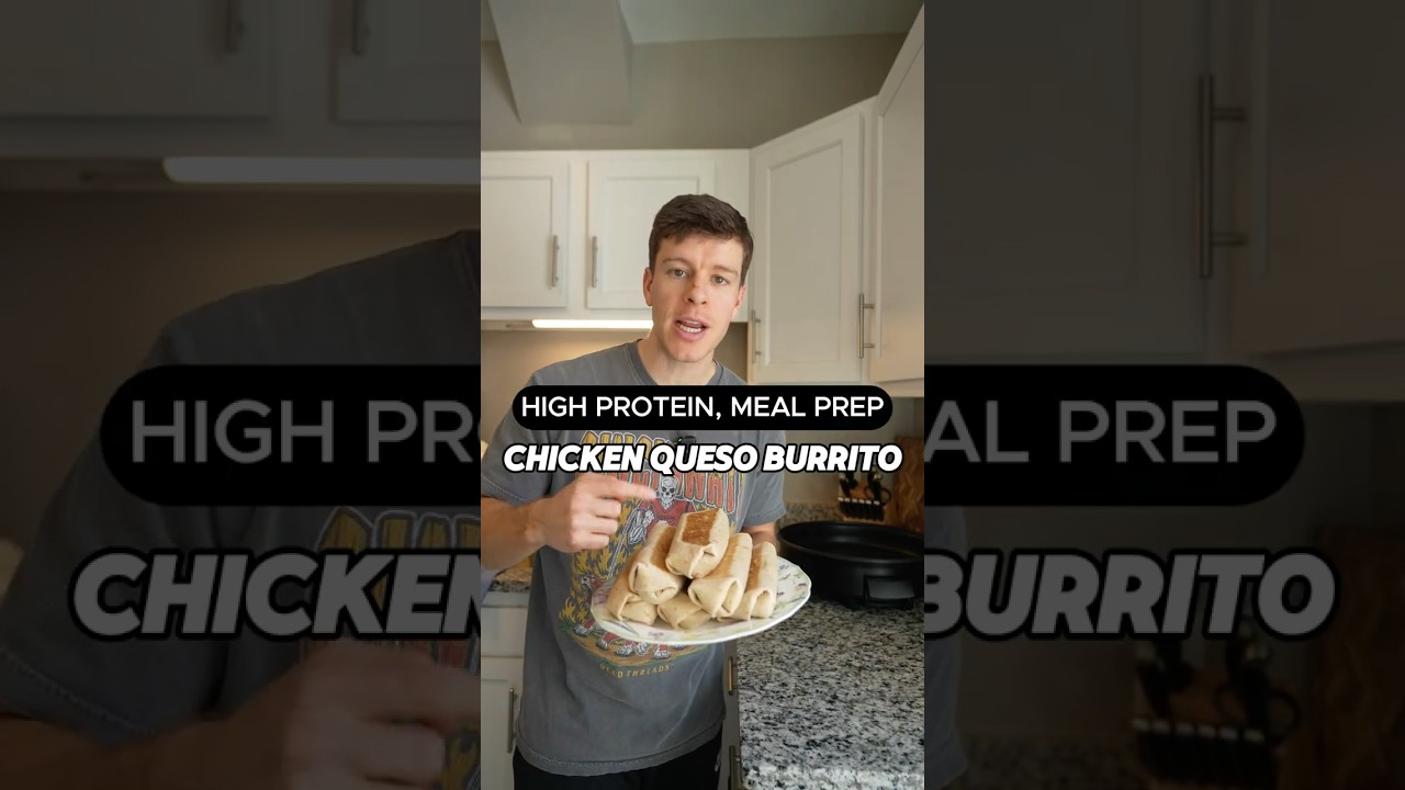 Chicken Queso Burrito High Protein Meal Prep Recipe #shorts Chicken Queso Burrito High Protein Meal Prep Recipe #shorts