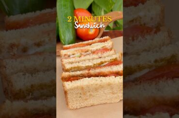 Instant 2-Min Cucumber Tomato Sandwich | No Cook Easy Veg Recipe | Bachelor Hostel Recipe #sandwich