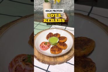 High Protein Soya Kebabs | Easy Veg Protein Snack | 36g Protein Recipe #soyakebab #food #shorts