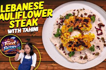 Lebanese Cauliflower Steak with Tahini Yogurt | Healthy Dinner Recipe, High Fiber, PCOS Friendly !!