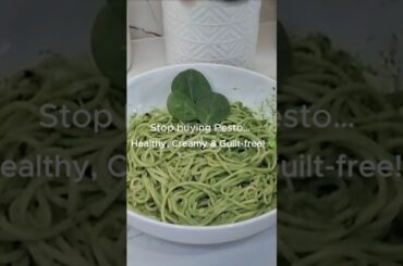 Healthy Spinach Pesto Spaghetti | 5 Min Weight Loss Pasta Recipe (Low Calorie & Easy)