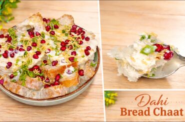 5 Min Fireless Cooking Recipe: Soft Tasty Healthy Bread Dahi Bhalla Chaat | Dahi Bread Chaat Recipe