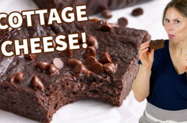 FUDGY COTTAGE CHEESE BROWNIES | rich, thick,  protein-packed!