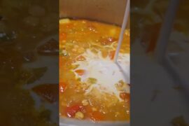 Red lentils curry and Healthy salad