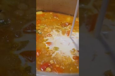 Red lentils curry and Healthy salad