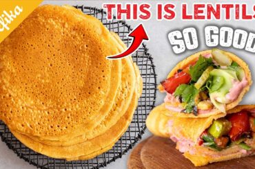 This Is Lentils?! No Flour High Protein Bread & Veggie Wrap Recipe So Delicious