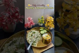 Healthy poha breakfast #recipe #poha #cucumberrecipe #breakfastrecipe #shorts #healthybreakfast