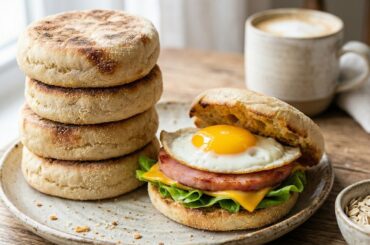 Better Than Store-Bought! Healthy Oat English Muffins (No Sugar, No Oil, High Fiber|)