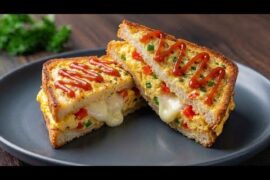 Cheesey Bread Omelette Sandwich Recipe | Easy Sandwich Recipe | Healthy Breakfast Recipe |