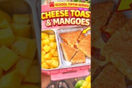 School Tiffin That Goes EMPTY Every Time! Cheese Toast & Mango Box #shorts #kidsrecipe #tiffinidea