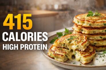 Low Calorie Cheesy Pancakes (415 Calories!) High Protein Breakfast Recipe