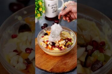 Vermicelli Fruit Custard Pudding  #custardrecipe #fruitpudding #dessert #shorts