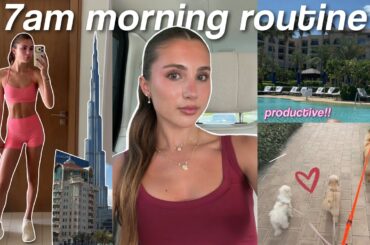 7AM PRODUCTIVE MORNING ROUTINE IN DUBAI 2026 | workout, healthy recipes, motivating!
