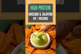 This high protein Avocado and Jalapeno dip/dressing is a game changer! #avocado #dips #salad #food
