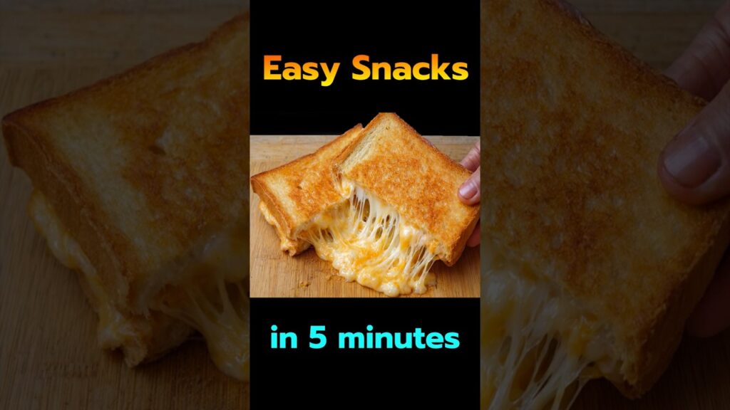 Easy Super Cheesy Grilled Cheese Sandwich in Pan! Quick and easy snacks recipes in 5 minutes!!