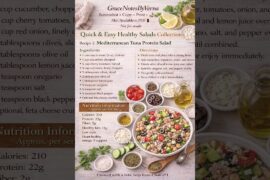 Mediterranean Tuna Salad | Quick & Easy Healthy Salad Recipe | GraceNotesByVerna