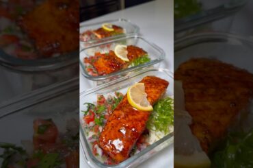 Hot Honey Glazed Salmon Meal Preps | Meal Prep Series ep.1 #mealprep