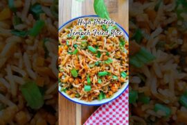 High Protein Veg Fried Rice Recipe | Tempeh Fried Rice | Healthy & Easy Dinner Idea #shorts #food