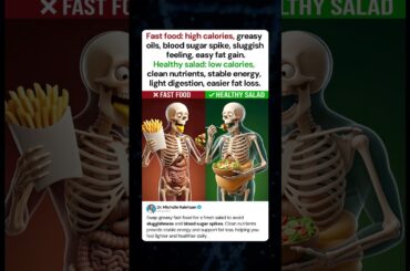 Fast Food vs. Healthy Salad | What Happens Inside Your Body? #health #facts #foods